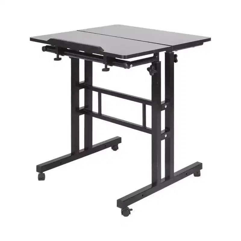 Petit bureau debout pour la maison - Table d'ordinateur mobile à hauteur réglable avec roulettes