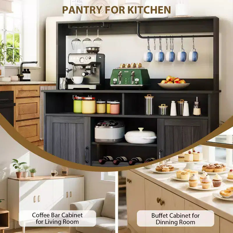 Meuble de rangement pour vin en MDF, construction durable, adapté aux salons et salles à manger avec porte-verres