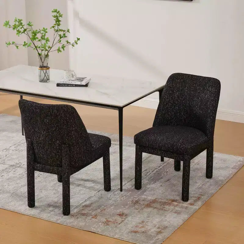 Chaises de salle à manger modernes rembourrées avec dossier haut incurvé, chaises d'appoint en bois sans accoudoirs pour salle à manger ou cuisine