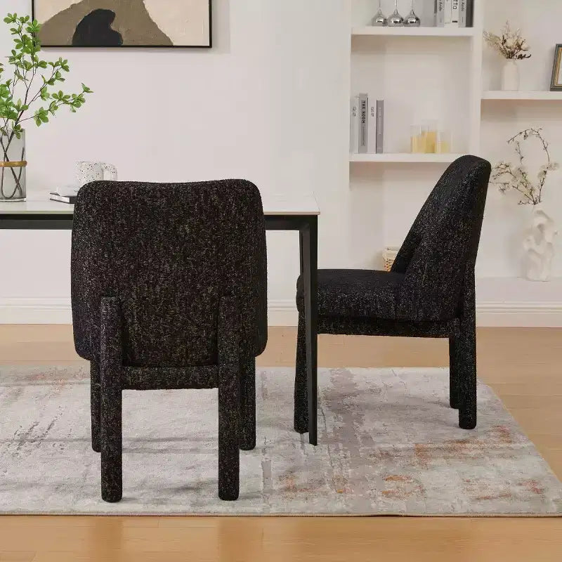 Chaises de salle à manger modernes rembourrées avec dossier haut incurvé, chaises d'appoint en bois sans accoudoirs pour salle à manger ou cuisine
