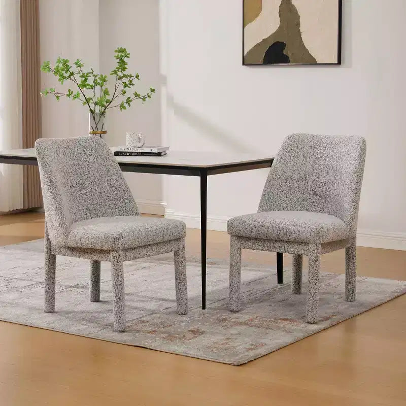 Chaises de salle à manger modernes rembourrées avec dossier haut incurvé, chaises d'appoint en bois sans accoudoirs pour salle à manger ou cuisine