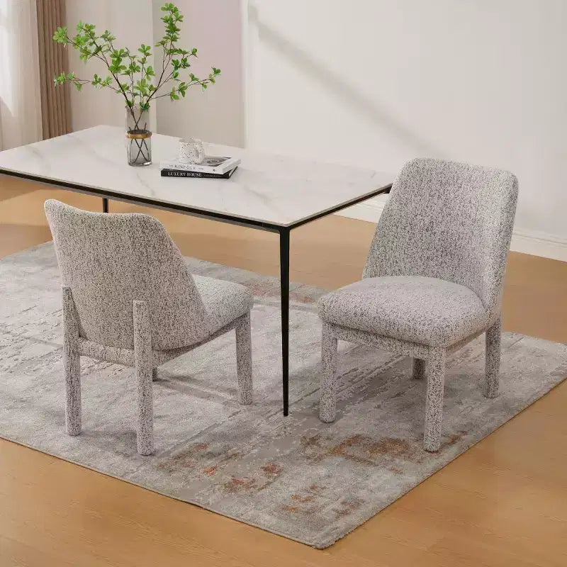 Chaises de salle à manger modernes rembourrées avec dossier haut incurvé, chaises d'appoint en bois sans accoudoirs pour salle à manger ou cuisine