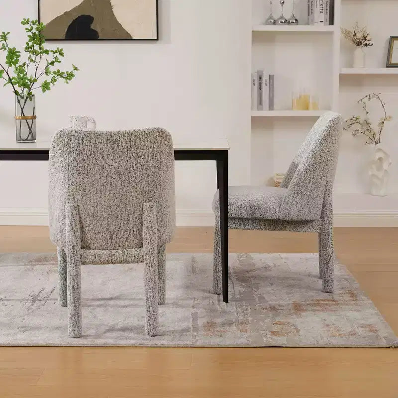 Chaises de salle à manger modernes rembourrées avec dossier haut incurvé, chaises d'appoint en bois sans accoudoirs pour salle à manger ou cuisine