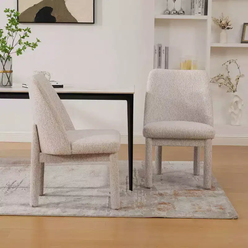 Chaises de salle à manger modernes rembourrées avec dossier haut incurvé, chaises d'appoint en bois sans accoudoirs pour salle à manger ou cuisine