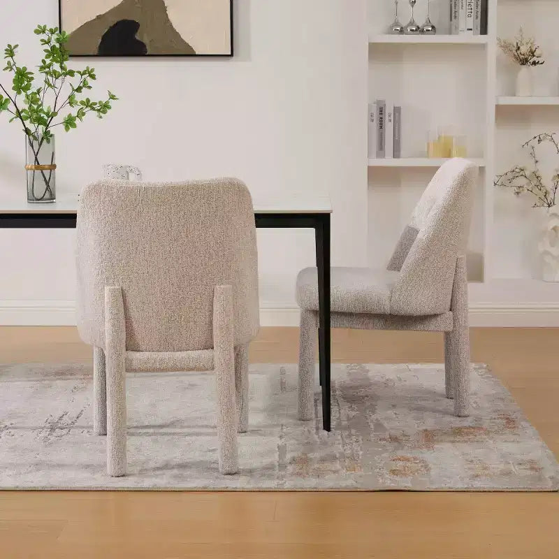 Chaises de salle à manger modernes rembourrées avec dossier haut incurvé, chaises d'appoint en bois sans accoudoirs pour salle à manger ou cuisine