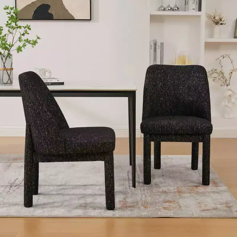 Chaises de salle à manger modernes rembourrées avec dossier haut incurvé, chaises d'appoint en bois sans accoudoirs pour salle à manger ou cuisine
