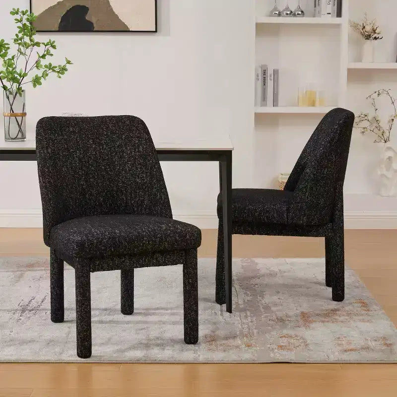 Chaises de salle à manger modernes rembourrées avec dossier haut incurvé, chaises d'appoint en bois sans accoudoirs pour salle à manger ou cuisine
