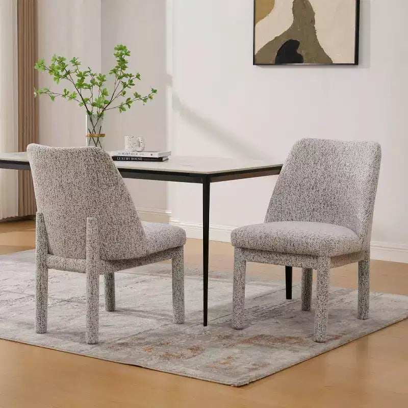 Chaises de salle à manger modernes rembourrées avec dossier haut incurvé, chaises d'appoint en bois sans accoudoirs pour salle à manger ou cuisine
