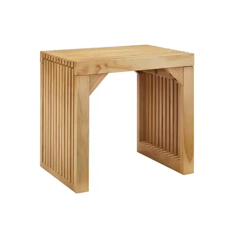 Banc et table de salle à manger en pin naturel de style rustique avec plateau en verre trempé