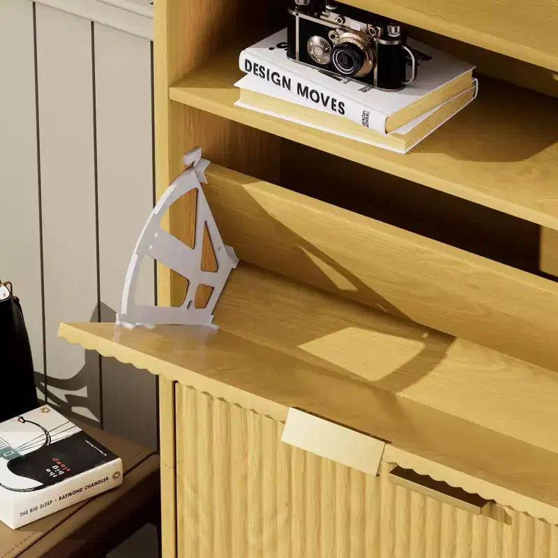 Meuble à chaussures moderne à 3 niveaux avec portes abattantes et étagère ouverte