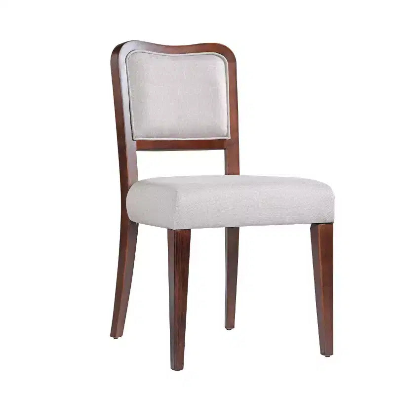 Chaises de salle à manger traditionnelles rembourrées avec cadre en bois massif, élégantes chaises sans accoudoirs pour la salle à manger ou les espaces de vie