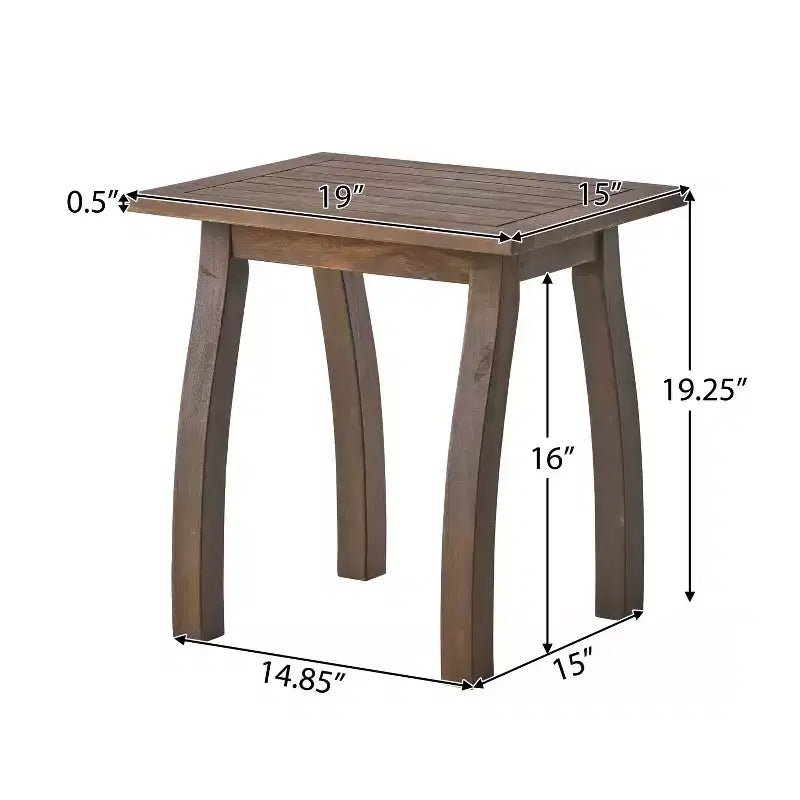 Lot de tables d'appoint d'extérieur en bois d'acacia, tables d'appoint modernes pour terrasse, jardin, bord de piscine