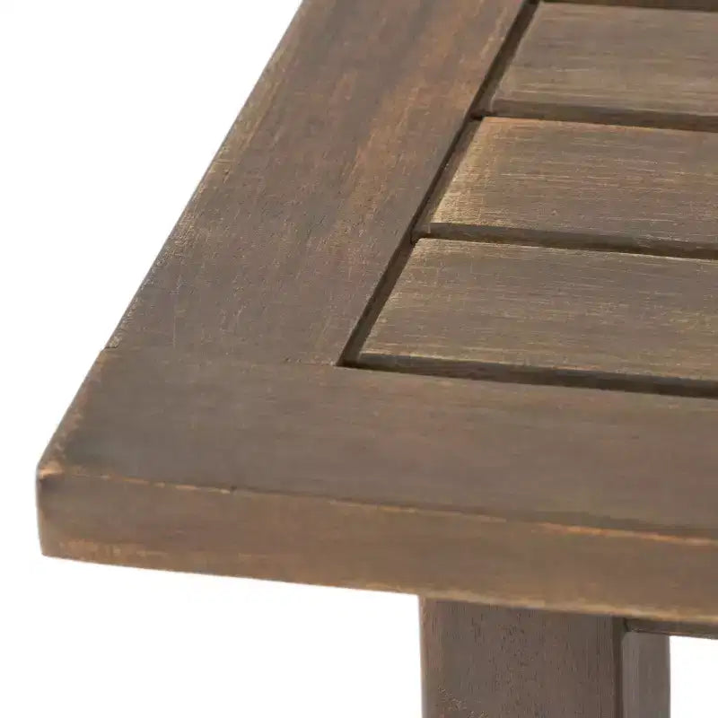 Lot de tables d'appoint d'extérieur en bois d'acacia, tables d'appoint modernes pour terrasse, jardin, bord de piscine