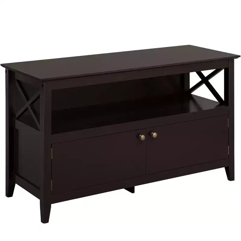 Yaheetech High Quality TV Stand Large Display TV Cabinet Shelf w/2 Storage Doors,Espresso